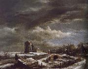 Jacob van Ruisdael Winter Landscape painting